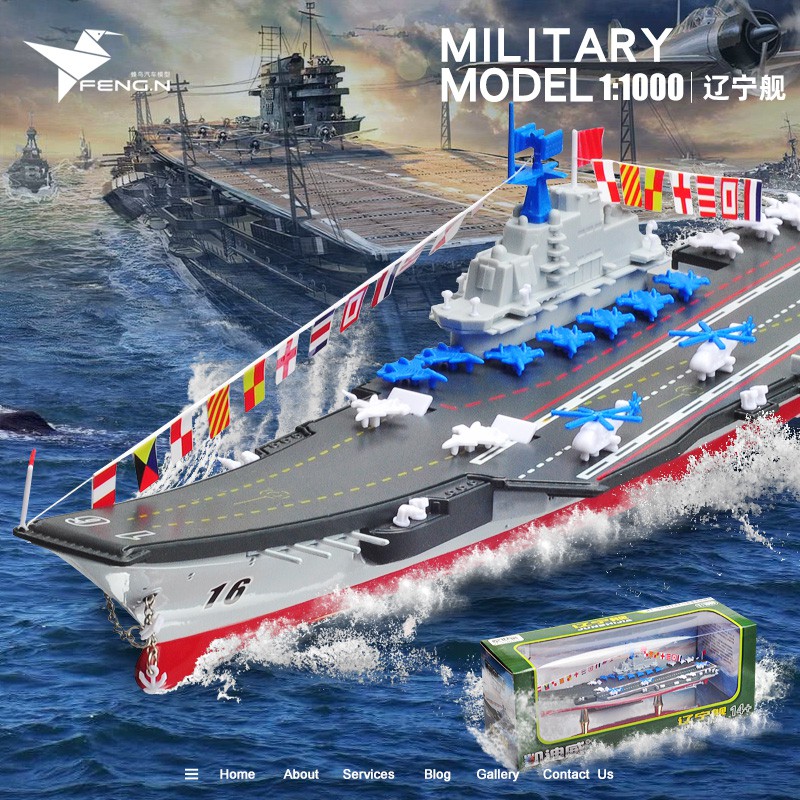 Mô hình tàu chiến quân đội Trung Hoa chất liệu hợp kim 1: 1000 độc đáo