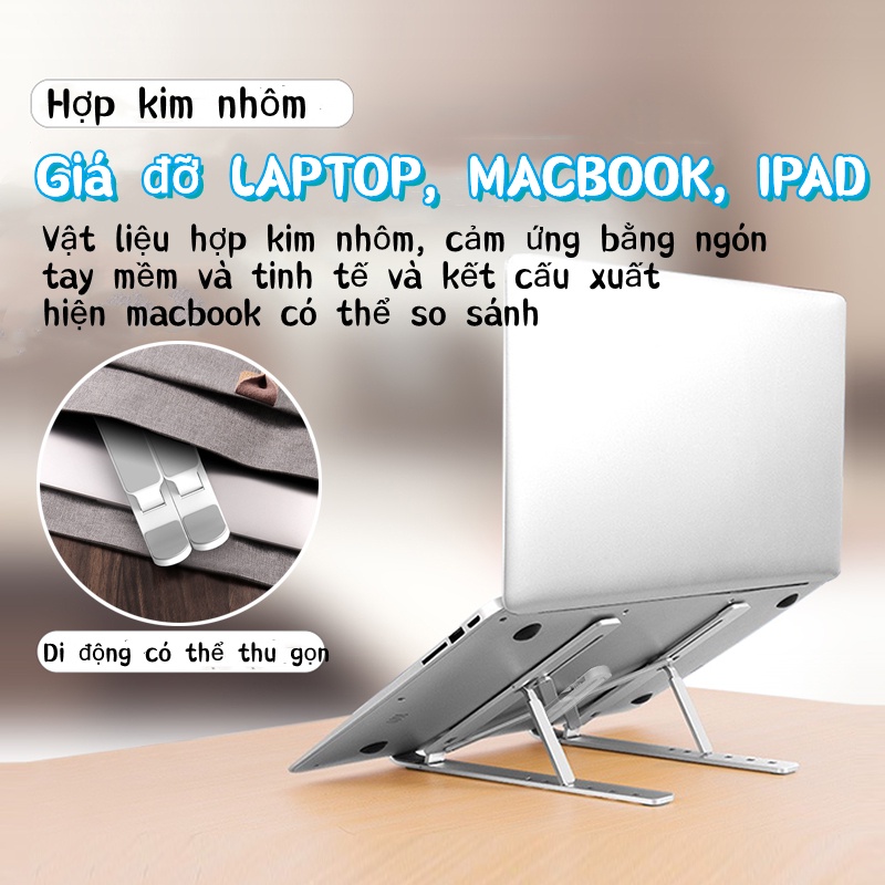 Giá đỡ Laptop,Kệ đỡ máy tính,Giá kê MacBook,Giá đỡ tản nhiệt máy tính xách tay bằng kim loại có thể gập lại💝quả tắng💝