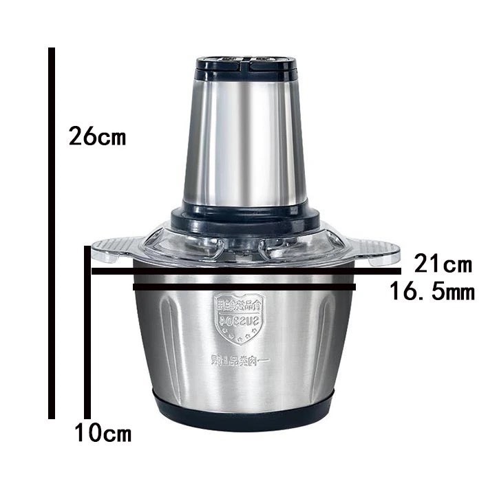 [ Xay mọi thứ ] Máy Xay Thịt Đa Năng KITCHEN EXPERT Inox Thép Không Gỉ 4 Lưỡi Dao Dung Tích 2L Công Suất 250W 2 Chế Độ