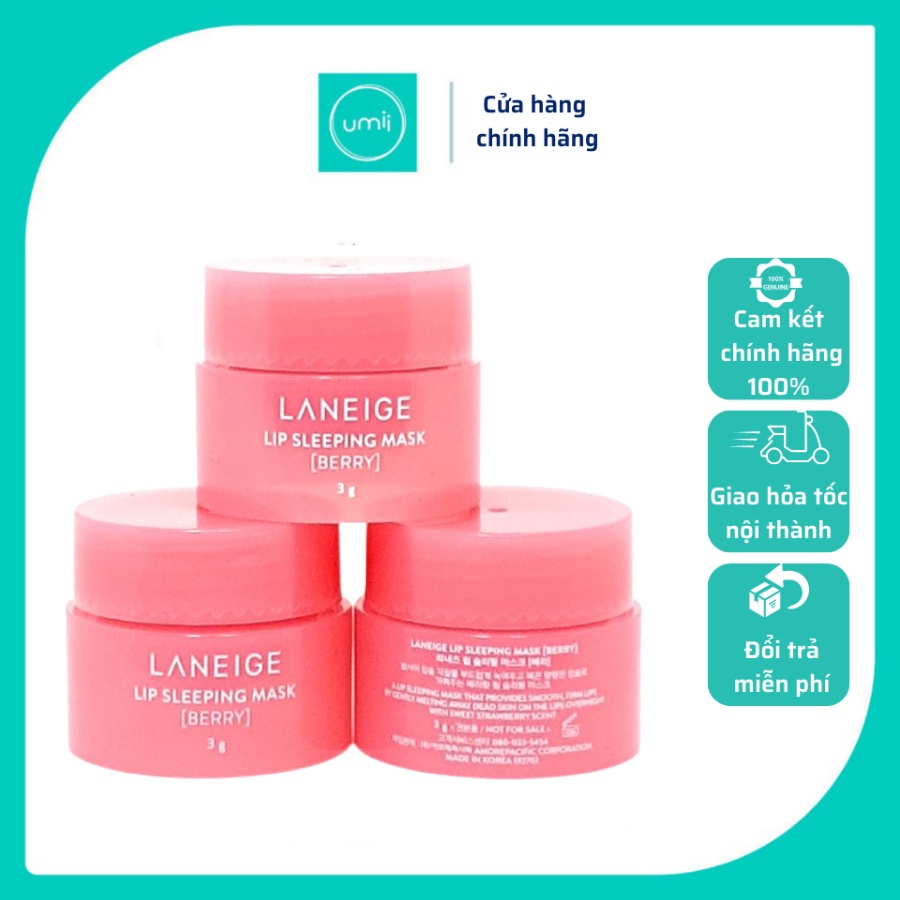 Mặt Nạ Ngủ Cho môi Laneige Lip Sleeping Mask 3g, Mặt nạ ngủ môi Laneige Berry