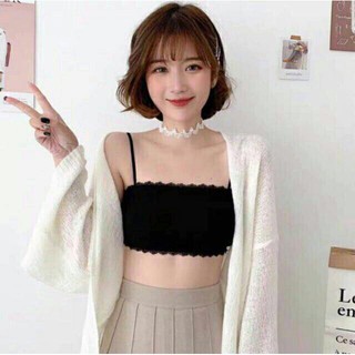 Áo bar quây 2 dây viền ren siêu đẹP 8832