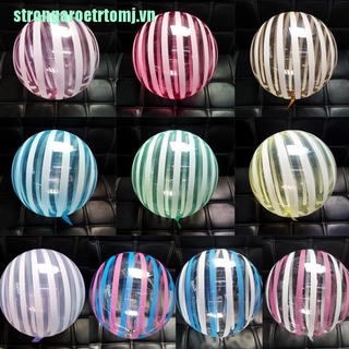 【stj】5pcs Crystal Striped Bubble Balloons 18in Metallic Bubble balloon Wedding