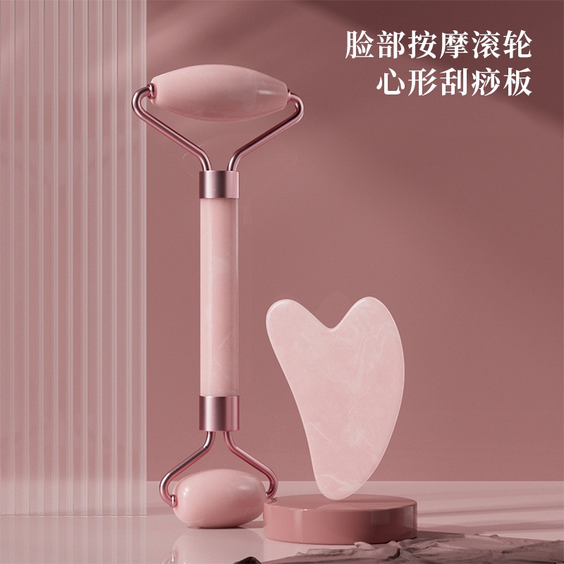 Cây Lăn Mát Xa Mặt Bằng Pha Lê Màu Hồng Loại Bỏ Sưng Rát Làm Săn Chắc Da