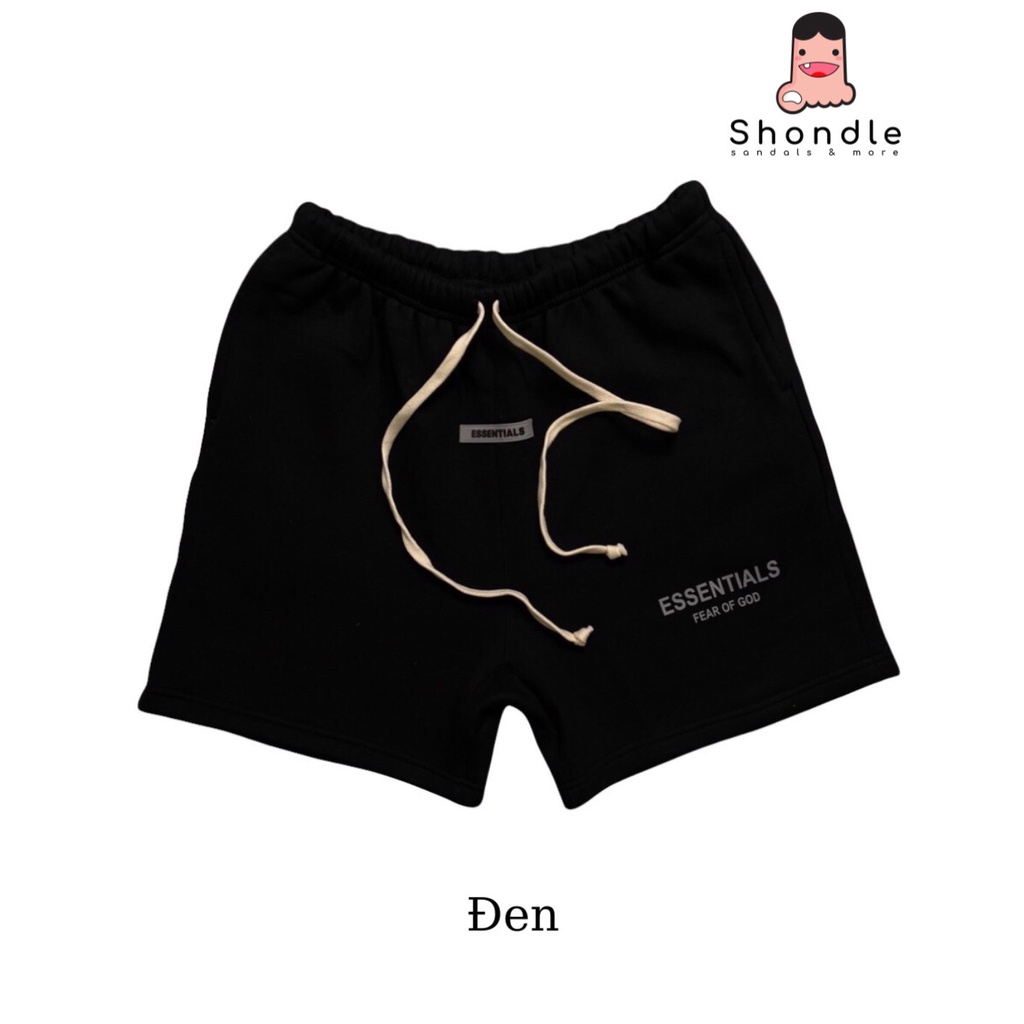 Quần Short Essentials Nỉ - Vải Chất Cao Cấp - QSE Đen