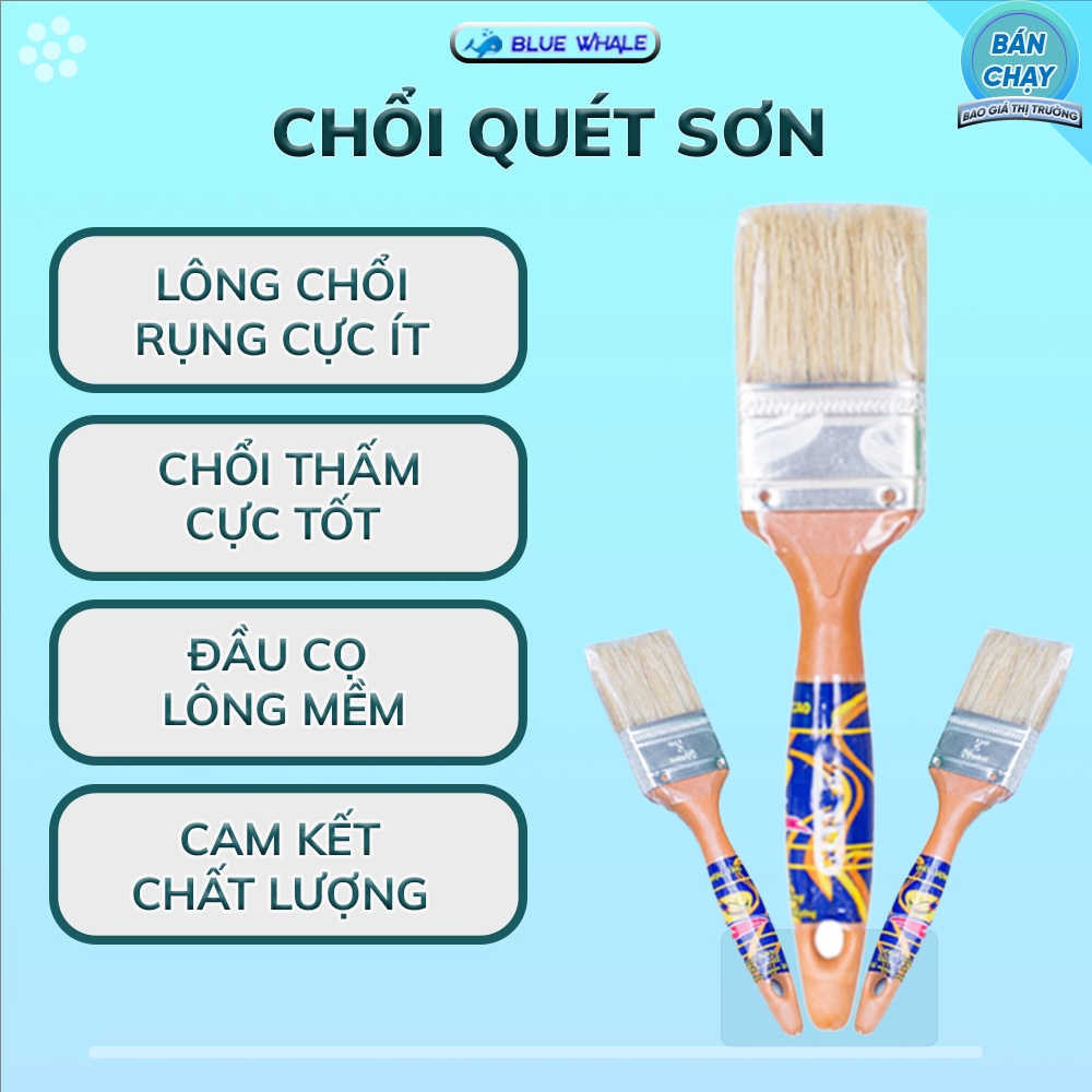 Chổi quét sơn, cọ quét sơn lông mịn xuất xưởng 2 inch 58mm giá rẻ, quét đen lốp ô tô