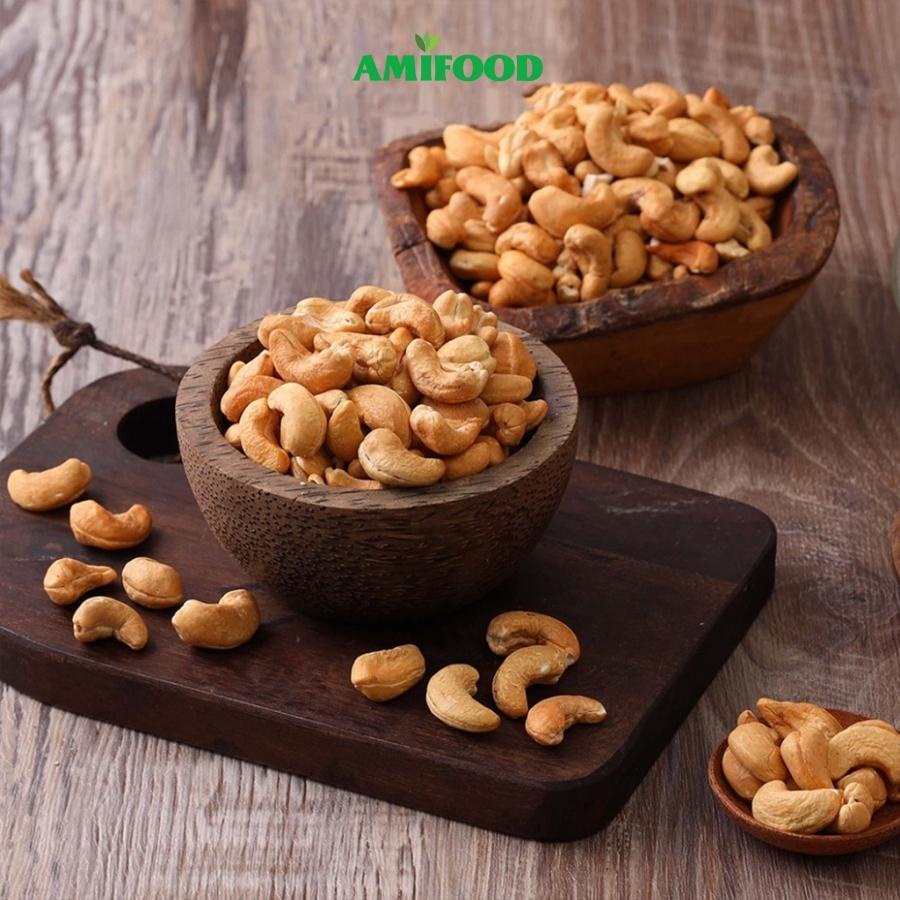 Hạt Điều Sấy Nguyên Vị  Amifood Size To,Sạch Vỏ, Ăn Vặt Mẹ Bầu Thơm, Giòn ,Ngậy - 500Gram