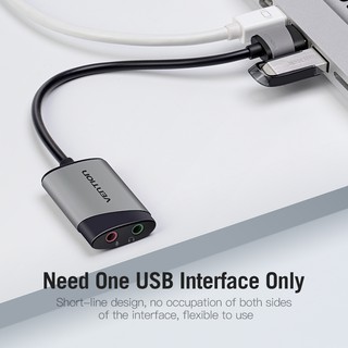 Bộ chuyển đổi âm thanh Vention thẻ âm thanh USB của sang micrô 3,5 mm Âm thanh nổi 2 trong 1