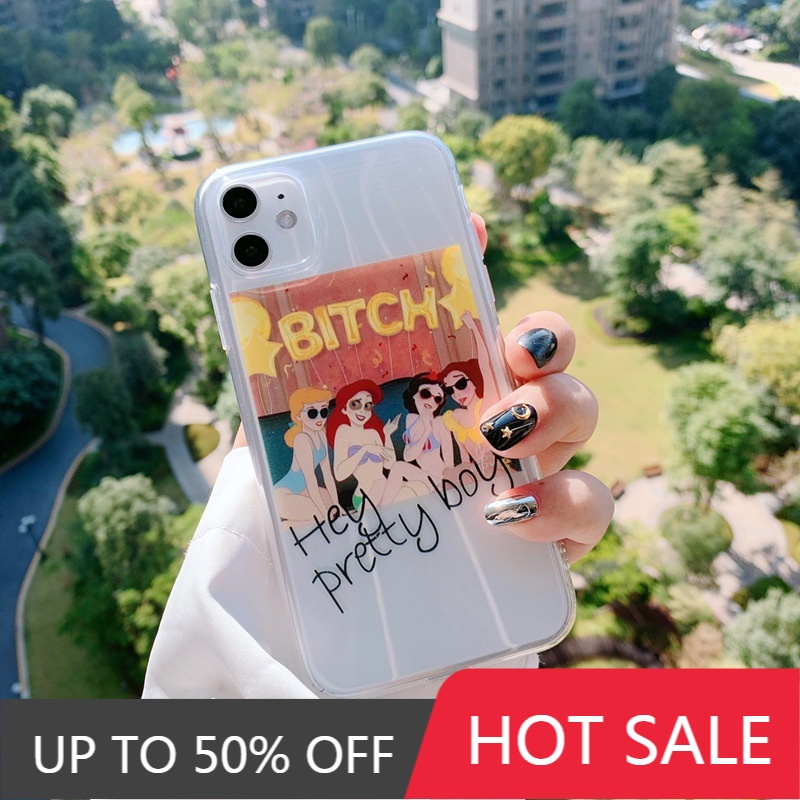 Iphone Vỏ Điện Thoại Vỏ Sò Vỏ Bảo VệDPrincess IPhone 12 Phone Case 8plus Apple XS Max/XR For 7 Silicone 11 Transparent X Female Hình Ảnh Hoạt Hình