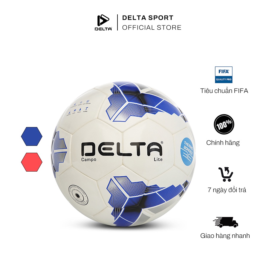 Bóng đá ngoài trời DELTA Campo Lite 5D size 5 chất liệu da PU sử dụng cho 12 tuổi trở lên, chơi trên nhiều loại sân.