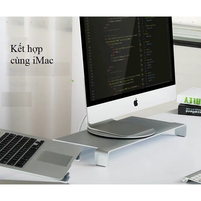 Đế xoay nhôm nguyên khối cho iMac, màn hình máy tính, laptop Macbook và điện thoại Iphone AP5M