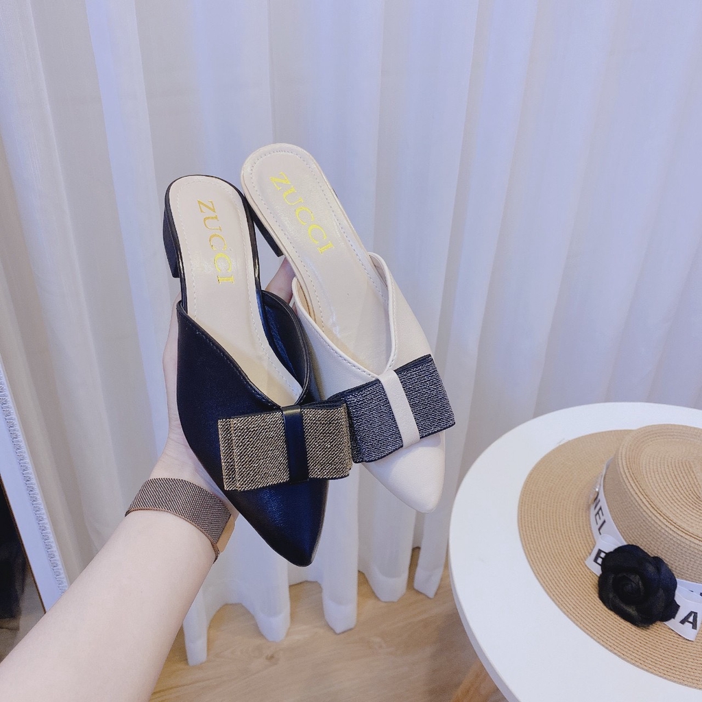 Hài nữ đẹp, sục nữ đẹp đính nơ, thiết kế hiện đại, đủ size mã T191