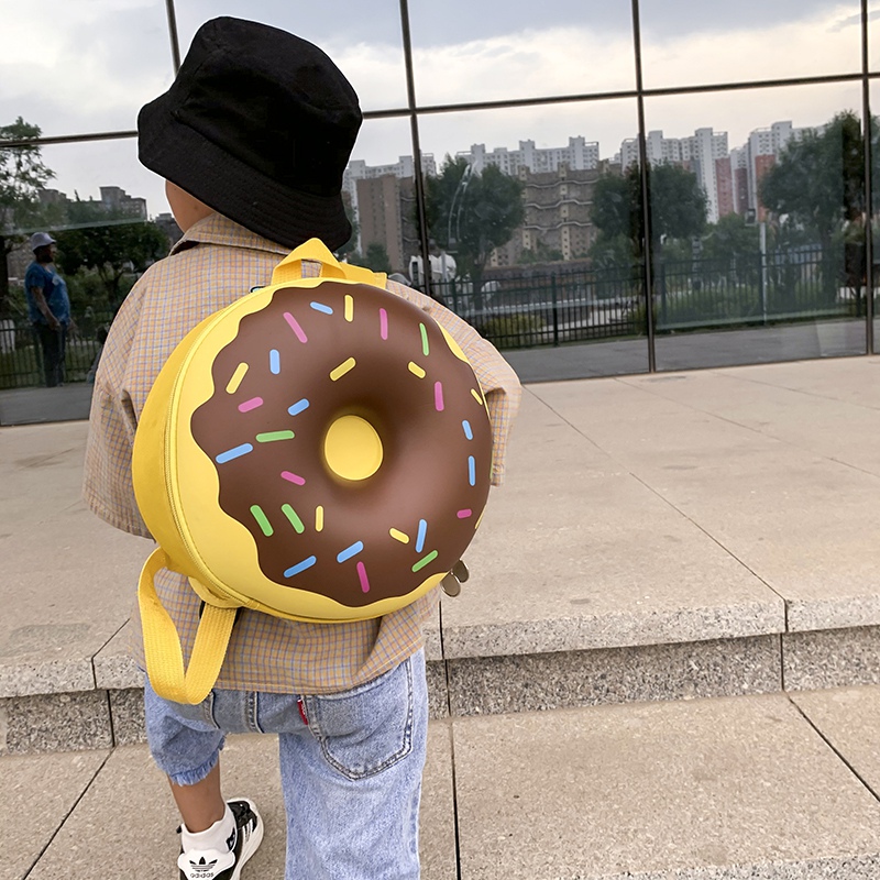 IU Fashion Children Toddler Girl Boy Preschool Backpacks Colorful Donut Pattern Kids School Travel Lunch Bags