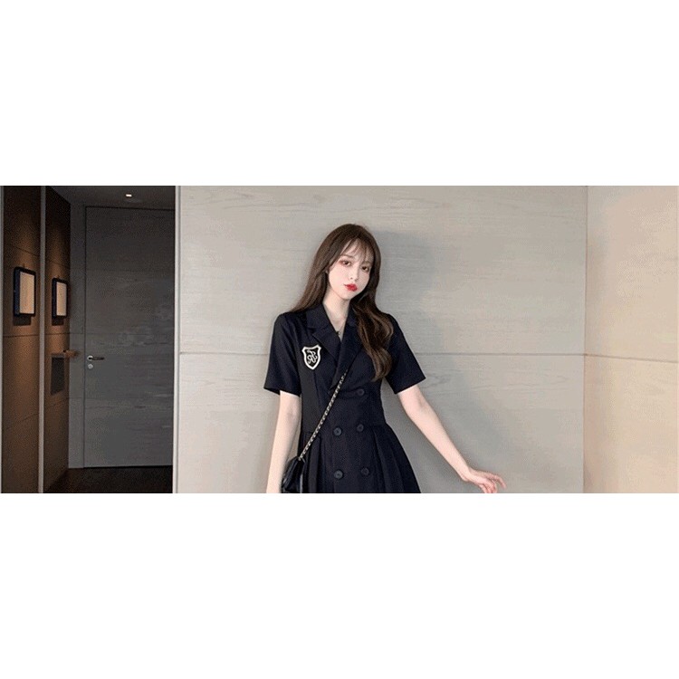 Đầm vest Ulzzang siêu hot, cổ vest dáng xoè , chất đẹp dày dặn, có bigsize