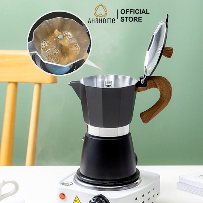 Ấm Pha Coffee Cà Phê Moka Espresso Kiểu Ý tại Nhà AHAHOME