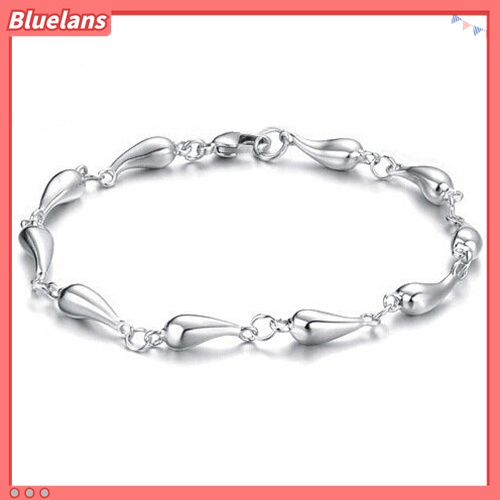 Vòng tay mạ bạc thiết kế hình giọt nước thanh lịch cá tính