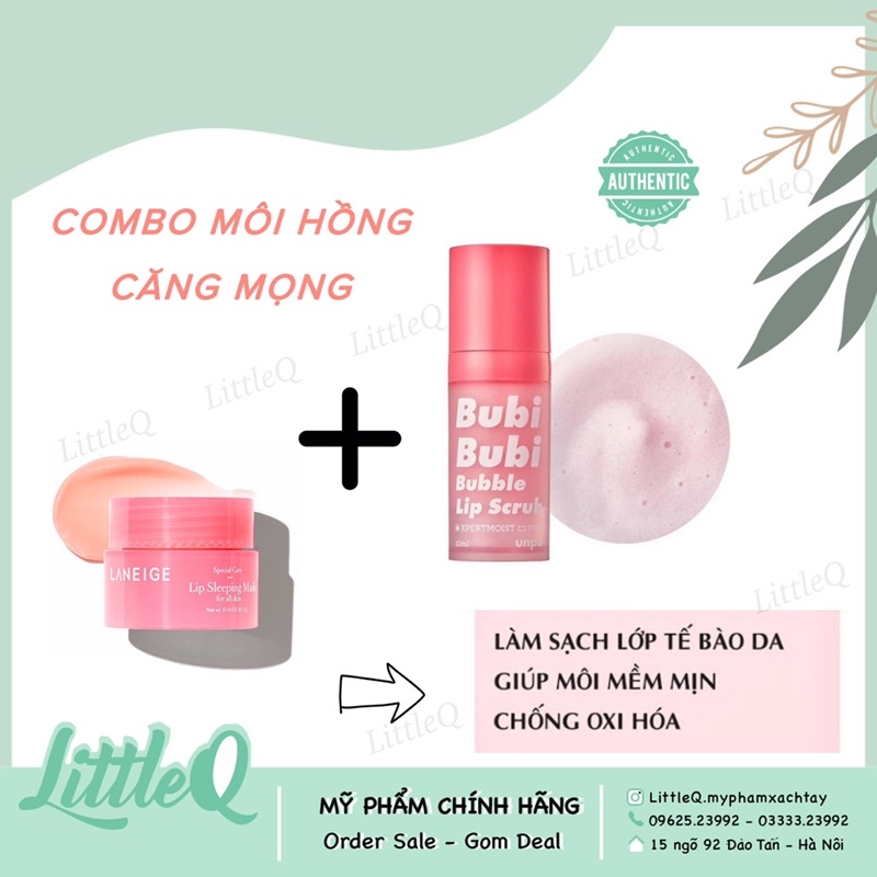 COMBO DƯỠNG MÔI GỒM MASK NGỦ VÀ TẨY DA CHẾT MÔI