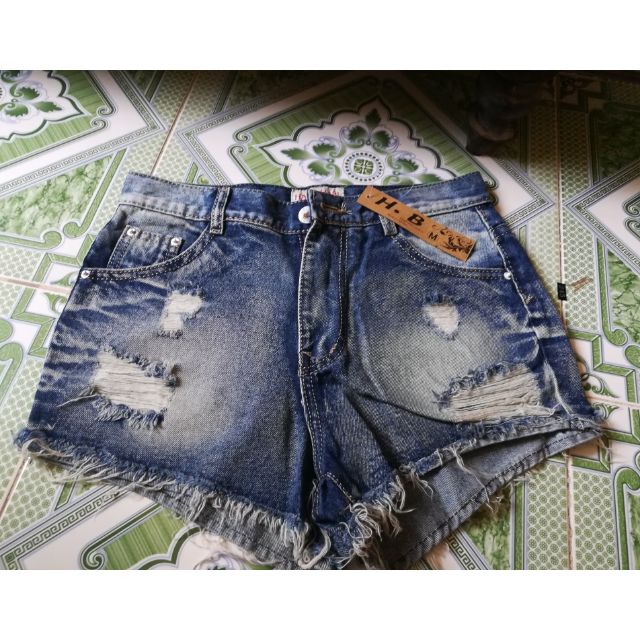 Quần jean đùi xanh bạc