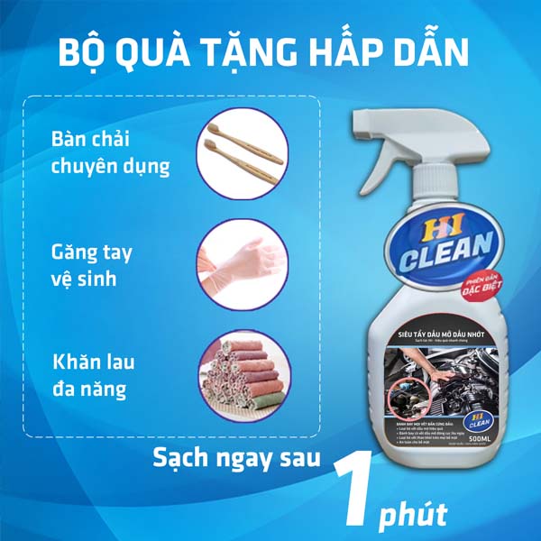 Dung dịch tẩy rửa lốc máy Hàn Quốc 500ml, rửa sên, tẩy rửa đầu lòng, đầu bò, tẩy dầu nhớt, làm sạch nhanh chóng