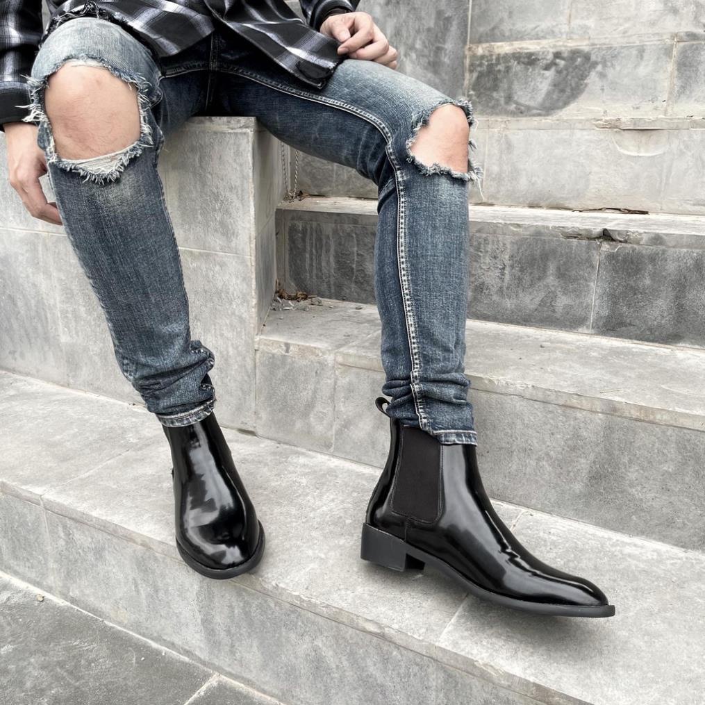 Giày Da Nam Công Sở Chelsea boots Tăng Chiều Cao h