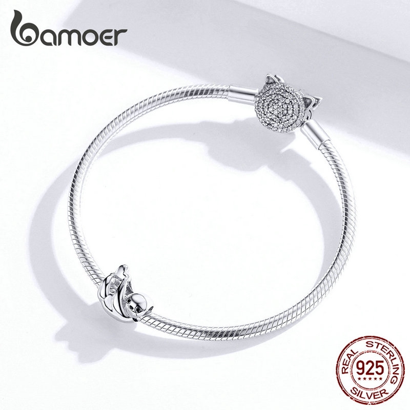 Mặt trang sức Bamoer BSC109 bằng bạc 925 họa tiết chứ lười xinh xắn