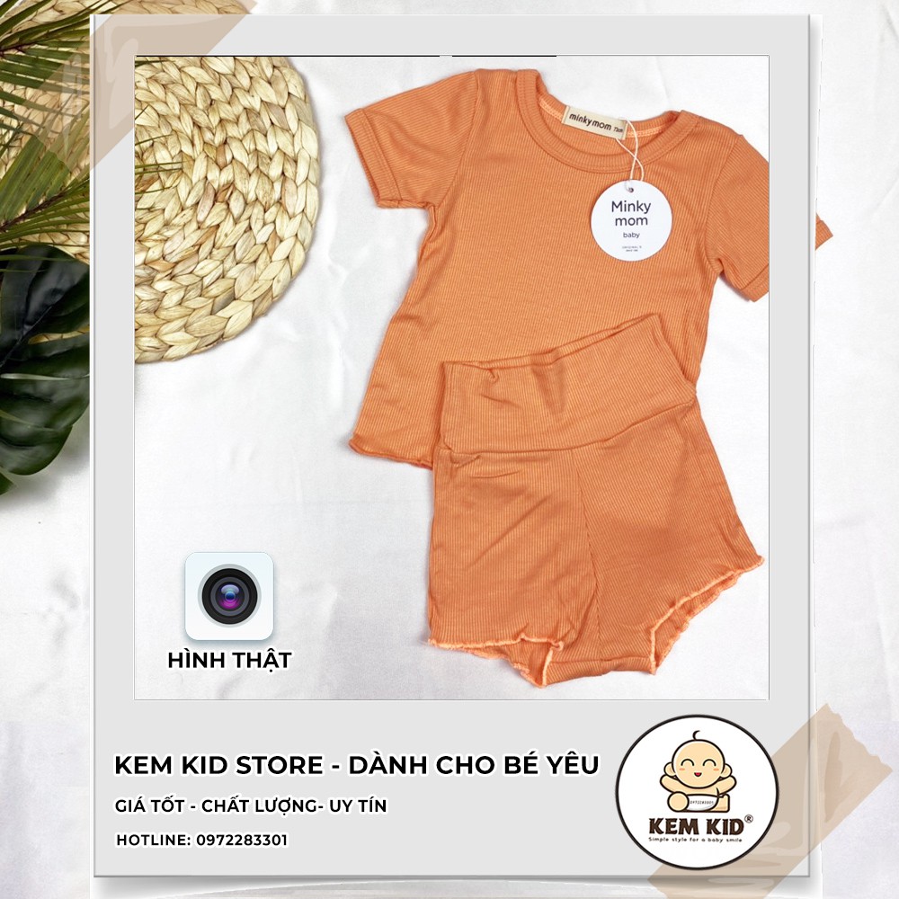 Bộ Minky Mom Thun Len Gân Chip, vải thun lạnh siêu mát, mềm mịn thấm hút mồ hôi cho bé