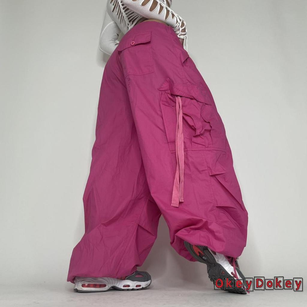 Quần Jogger Dáng Baggy Eo Thấp Phối Dây Rút Phong Cách Hip Hop Cá Tính Cho Nữ