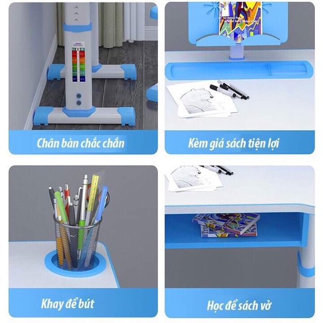 ( SẴN HÀNG ) Bàn Ghế Học Sinh Chống Gù, Chống Cận M2 ( Tặng kèm Đồng Hồ + Giá đọc sách + Chống cằm ) | BigBuy360 - bigbuy360.vn