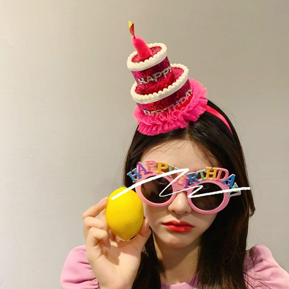 Băng Đô Cài Tóc Bằng Nhựa Hình Bánh Sinh Nhật Thời Trang Hàn Quốc