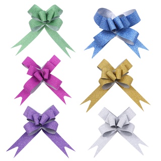 100pcs Metallic Glitter Gift Bows Glitter Ribbon Bows for Gift Wrapping 18mm ( Assorted Colors )