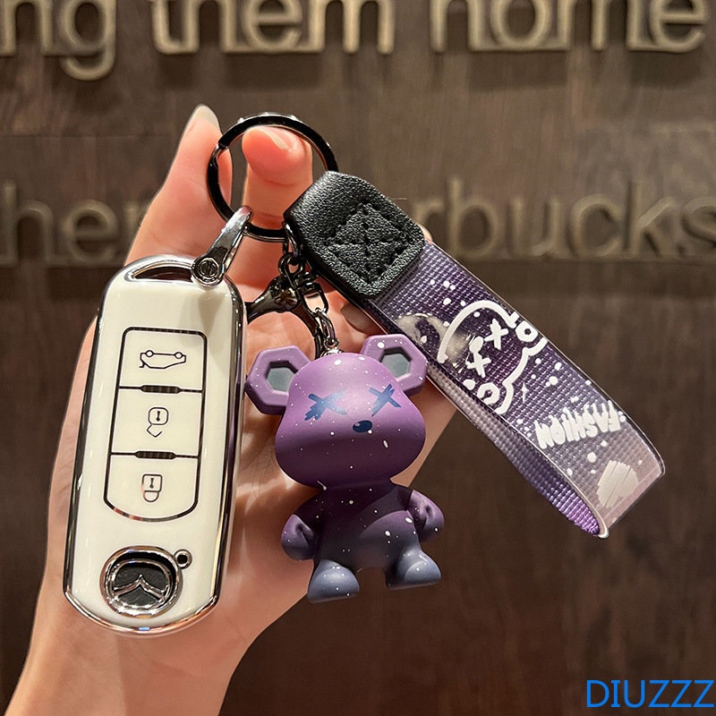 Ốp Chìa Khóa TPU 3 Nút Cho Mazda 2 3 6 Atenza Axela Demio CX5 CX-3 CX7 CX-5 CX-9 2015 2016 2017 2018 2019