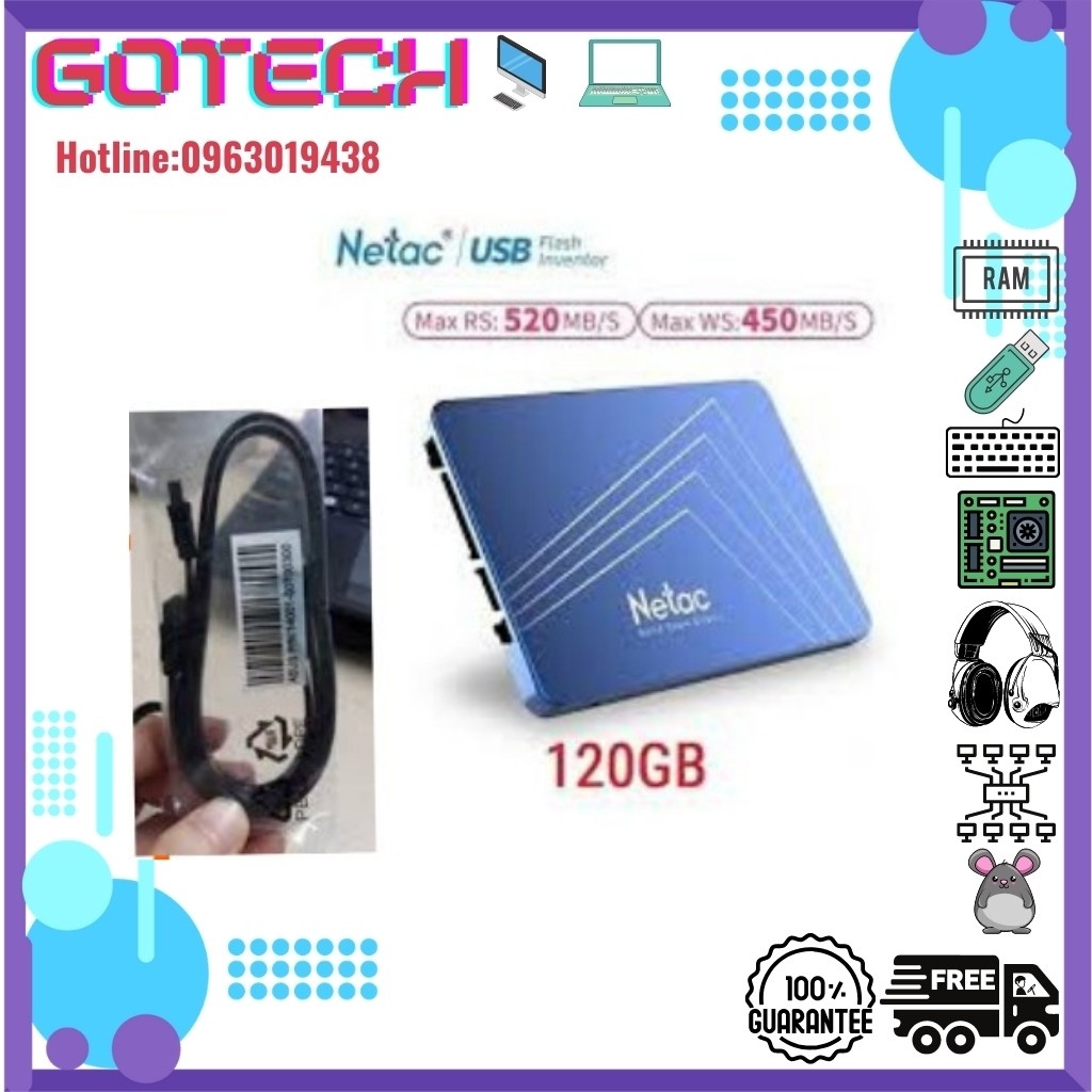 Ổ Cứng SSD Netac 120GB 128GB 256GB - Hàng Chính Hãng, Full Box, Bảo Hành 36 Tháng | BigBuy360 - bigbuy360.vn