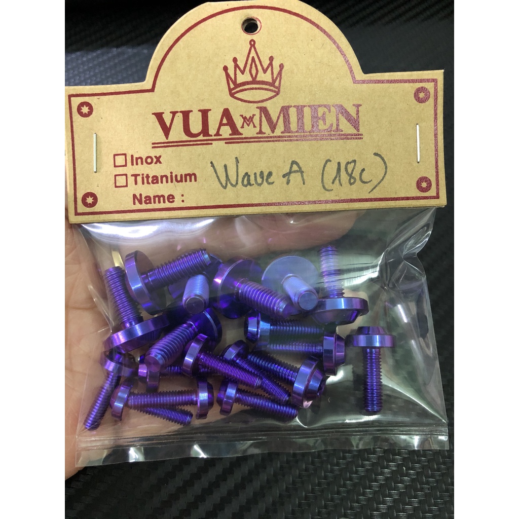 [HÌNH THẬT] Ốc áo Titan Gr5 cho xe Wave A (18 con)