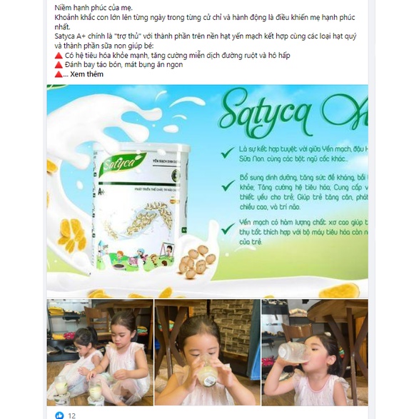 Sữa yến mạch dinh dưỡng Satyca Active Plus  Ma Ma Beauty A+ Gold