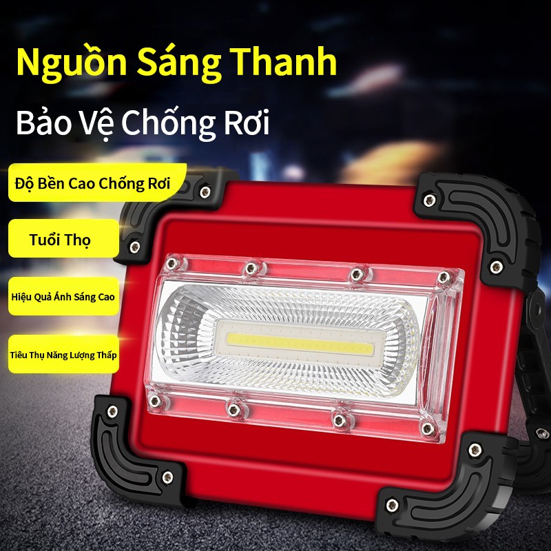 Portable rechargeable LEDCOB work light with side light
