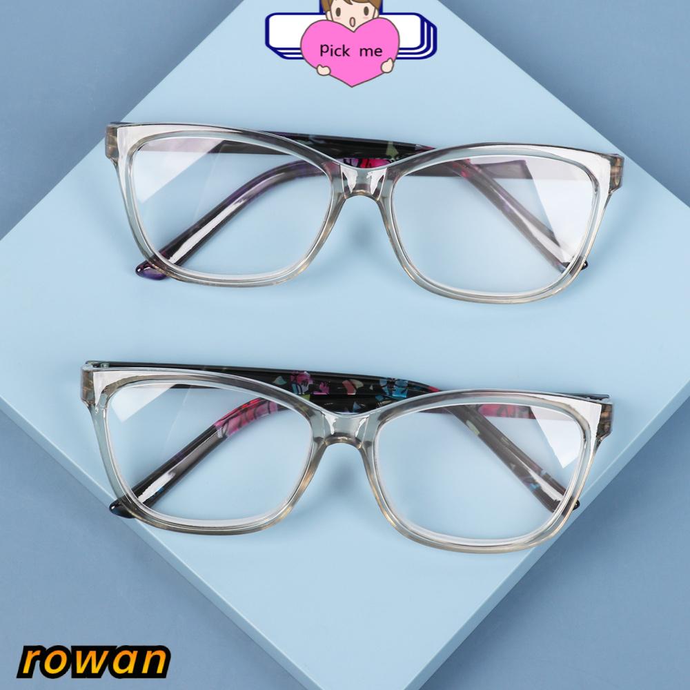 ROW Portable Floral Reading Glasses Anti Glare Spectacle Frames Presbyopia Eyeglasses With Diopters +1.0~+4.0 Ultralight HD Resin Lens PC Frame...
