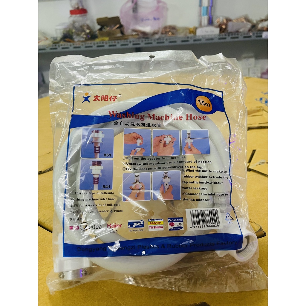 Dây vòi cấp nước cho máy giặt dài từ 1.5 mét đến 5 mét