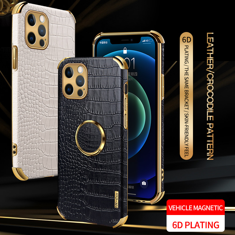 Ốp Điện Thoại Da Cá Sấu 6D Có Vòng Đỡ Cho Xiaomi Mi 13 12T 11T 10T Pro 11 Lite NE 5G Ultra