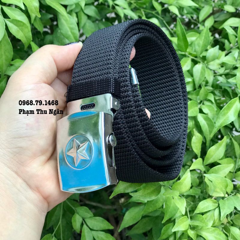 Dây Lưng/ Thắt Lưng Nam Vải Dù Đen Hàng Xịn