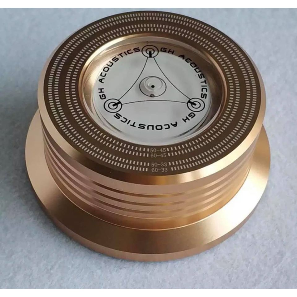 Cục chặn đĩa than màu váng ánh kim đẹp, cân bằng mâm than vinyl