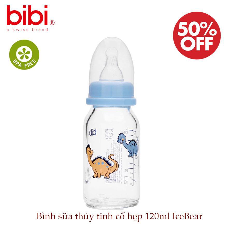 Bình sữa thủy tinh cổ hẹp 120ml