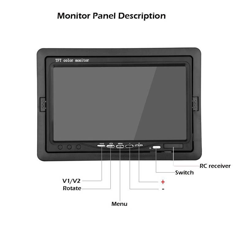 Gương Chiếu Hậu Màn Hình 7 Inch Tft Lcd Hỗ Trợ Đỗ Xe