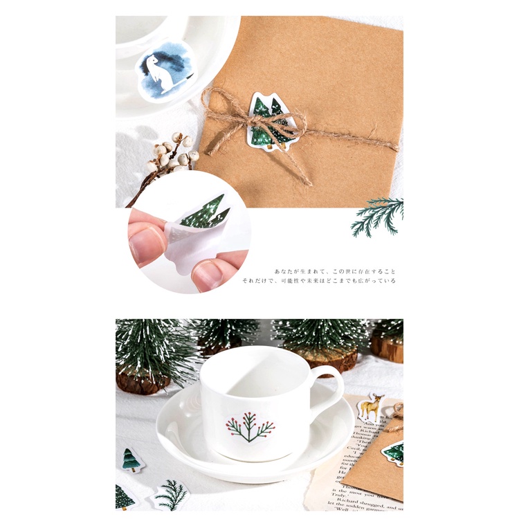 Bộ 45 tấm hoạ tiết khu rừng sáng tạo trang trí album thủ công/nhật ký