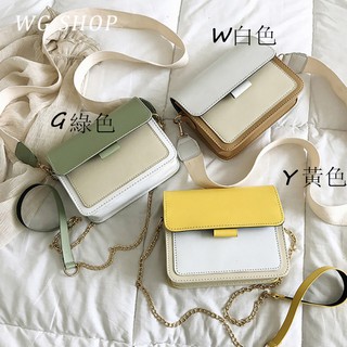 Túi Xách Đeo Chéo Hình Vuông Nhỏ Màu Sắc Tương Phản Phong Cách Hàn Quốc Dành Cho Nữ