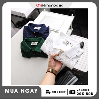 Áo thun polo nam cổ bẻ hoạ tiết amppl31