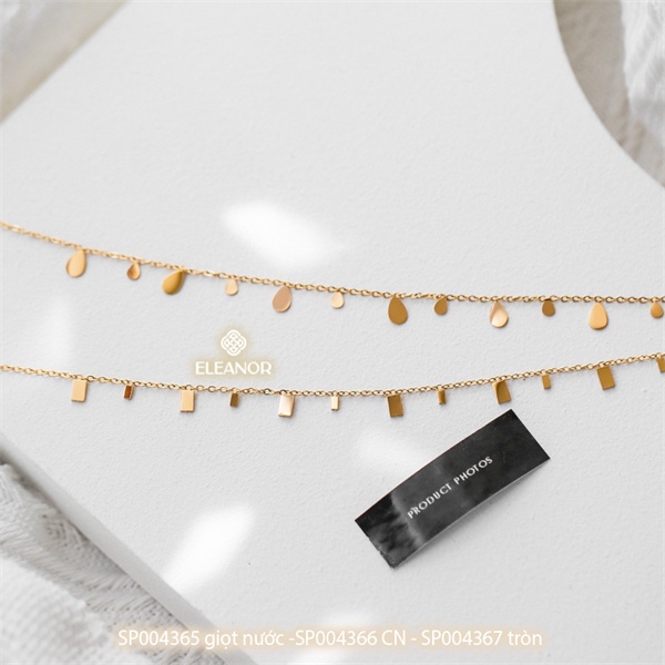 Dây chuyền nữ titan Eleanor Accessories sợi mảnh mặt hình học phụ kiện trang sức 4365