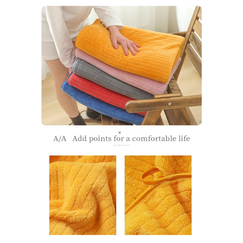Khăn Tắm Lông Cừu San Hô Kích Thước Lớn 140cm * 70cm, Khăn Tắm Hàn Quốc Cao Cấp Mềm Mại Siêu Thấm Hút