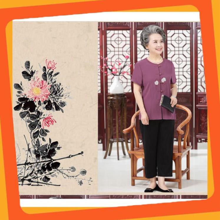 Bộ quần áo cho người già, trung niên (2hoa thêu)