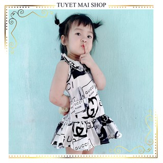 Váy xinh cho bé gái cổ cánh bướm