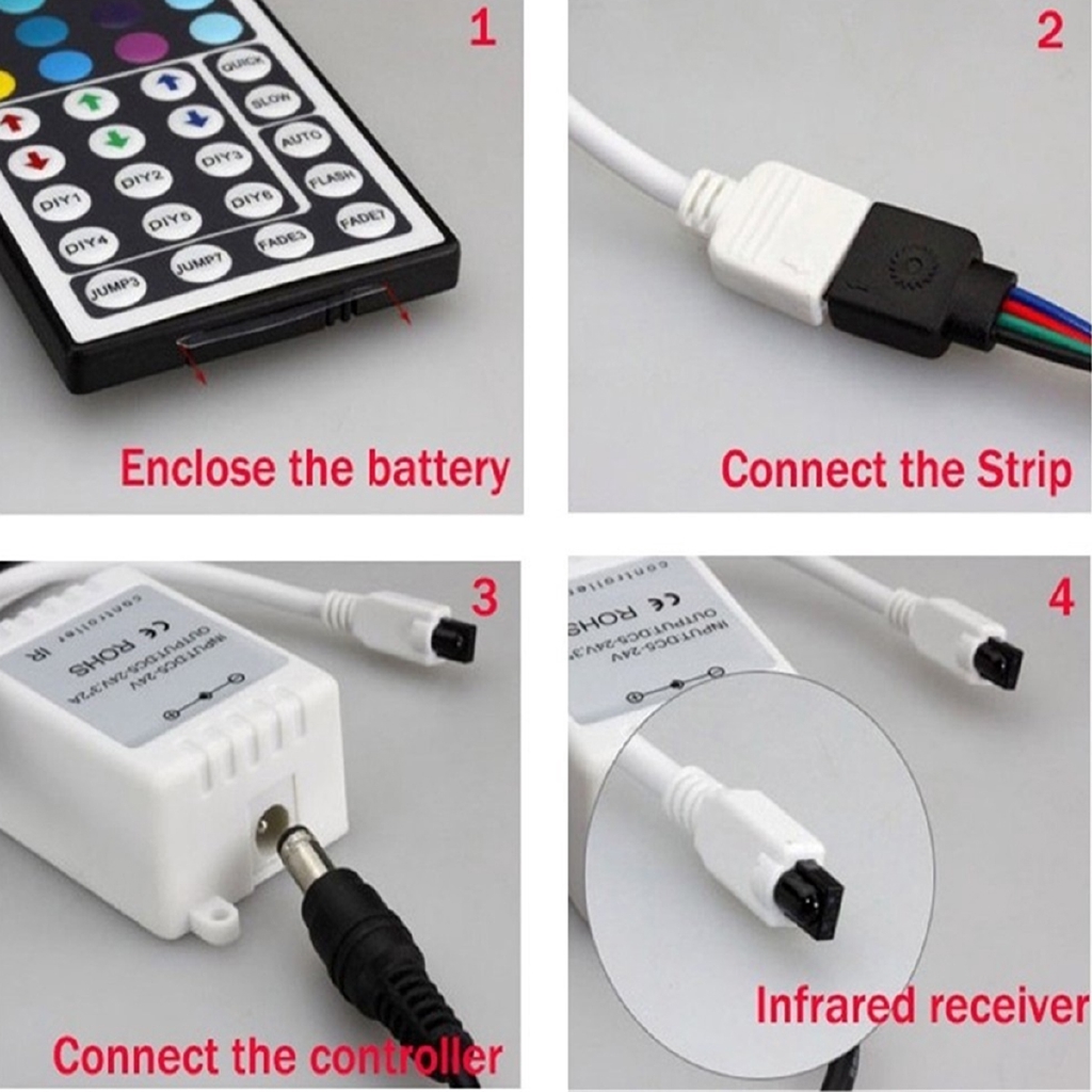 Dải đèn LED 4/6/8M SMD 3528 RGB 600 bóng trang trí giáng sinh kèm điều khiển từ xa cao cấp | BigBuy360 - bigbuy360.vn