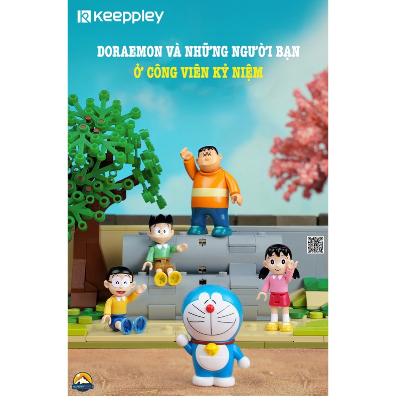 Đồ chơi lắp ráp xếp hình Doraemon và những người bạn ở công viên kỷ niệm K20409 chính hãng Keeppley